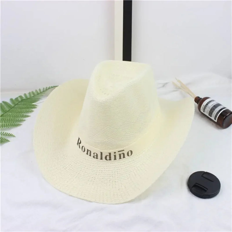 Straw Sun Hat Mens Womens Casual Breathable Cowboy Wide Brim Jazz Hat Sun Protection Fashion Beach Caps Summer