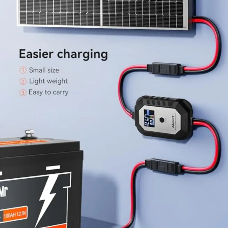 PowMr 12V Solar Charger for 150W Solar Panel 10A MPPT Solar Charge Controller with LCD Display Battery Regulator