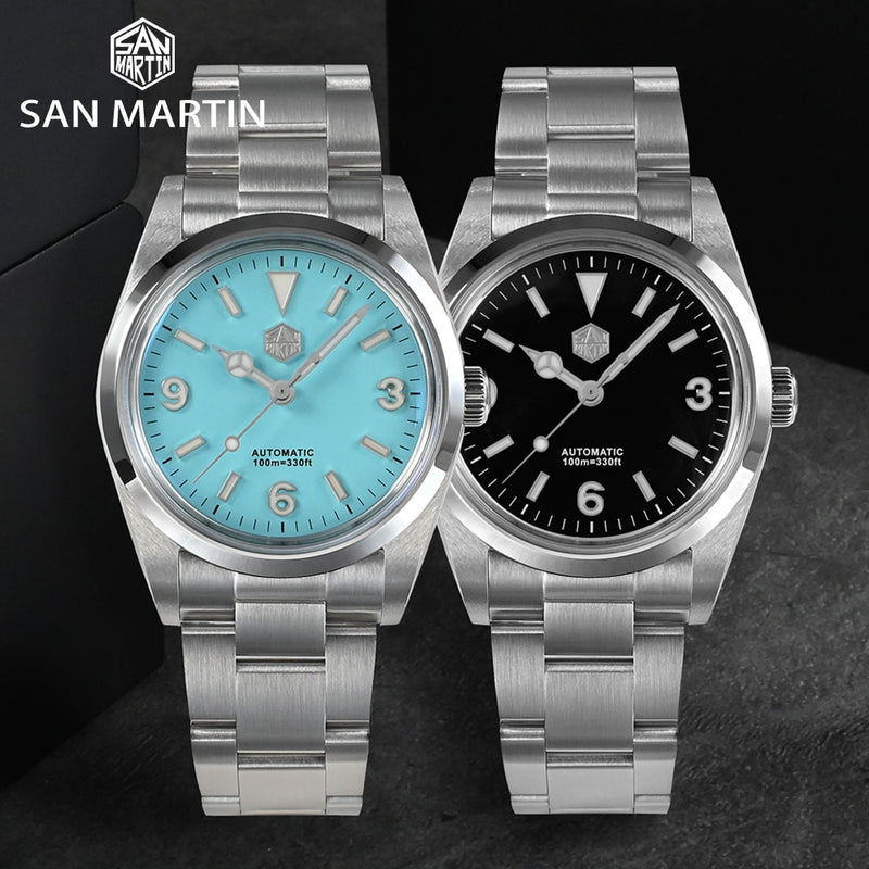 San Martin 36mm Men Watches Stainless Steel Explore Series Fashion Luxury Couples Sport Watch Automatic Mechanical 10Bar Relojes