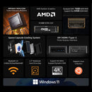 BMAX B5 A Pro AMD Ryzen7 5825U 5700U Processor AMD Radeon Graphics 16GB(Support Max 64GB) DDR4 512GB NVMe SSD Windows 11