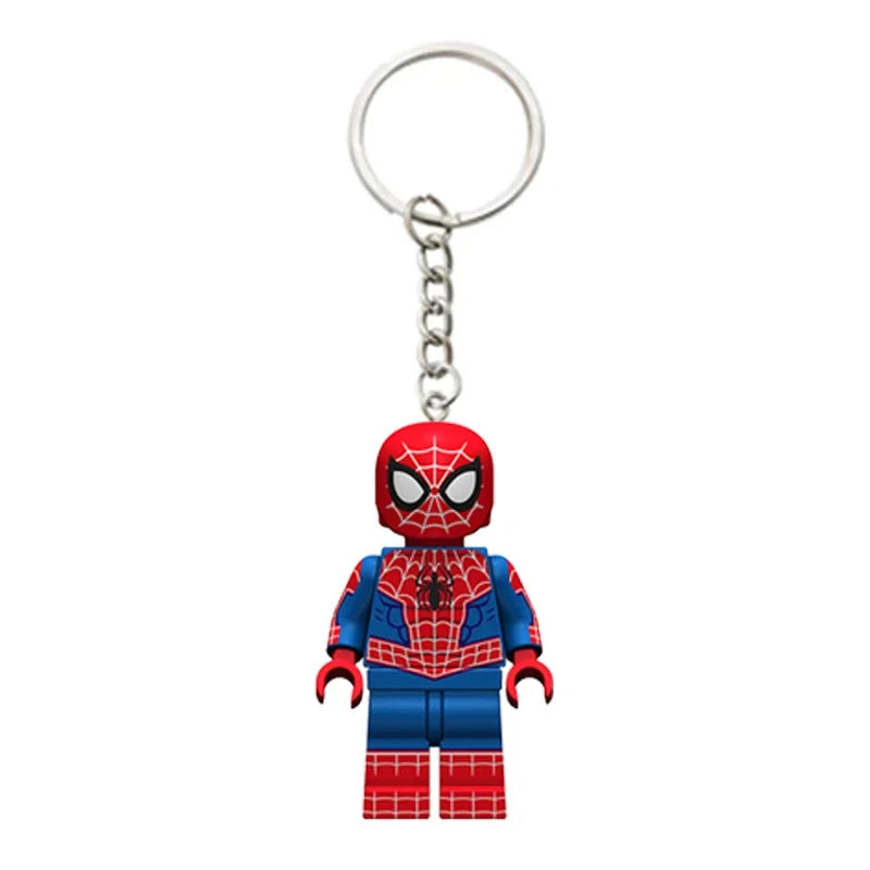 Sanrio Hello Kitty Stitch Cartoon Anime Building Block Doll Marvel Spider-Man Children's School Bag Pendant Cute Keychain Gift
