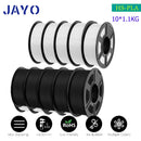 JAYO 3D Filament Printer PLA PLUS/PLA /PETG/PLA+2.0/ABS/TPU 1.75mm 10Rolls for FDM 100%No bubbel 3D Printer Materials DIY Gift