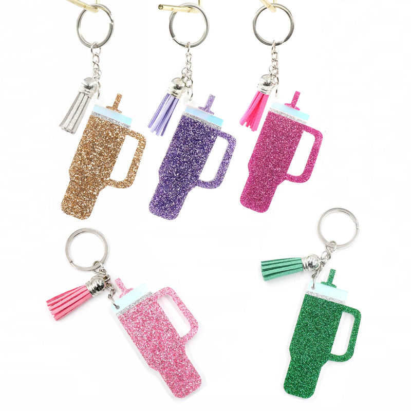 1piece New product Inspired Tumbler Cup Keychain Glitter Acrylic Gift for Cup Lover