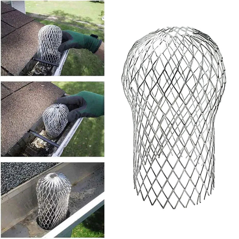 Rain Leaf Gutters Roof Guard Filters 3 Inch Expand Aluminum Strainer Stops Blockage Leaf Drains Debris Drain Net Gutter Cover