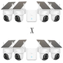 AOSU 3MP 4 Cams Kit Solar Camera System Wireless 360° View 5000mAh Battery Security Camera Wifi Camera Set System Support Alex