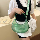 Fashion Half Moon Shoulder Bag For Women 2025 Summer Waterproof PVC Transparent Crossbody Bag 8 Colors Jelly Mobile Phone Purse