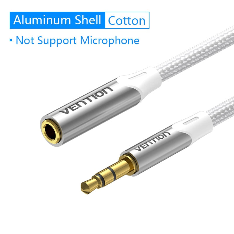 Vention Jack 3.5 Aux Extension Cable for Car Laptop Mini PC TV Xiaomi Huawei Stereo 3.5 mm Jack Headphone Speaker Cable Auxiliar