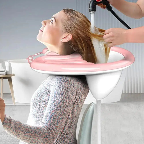 Aufblasbares Haarwaschbecken, Mobiles Tragbares Becken, Waschbecken mit Luftpumpe und Abfluss, Weiches und Bequemes Leichtes Shampoo