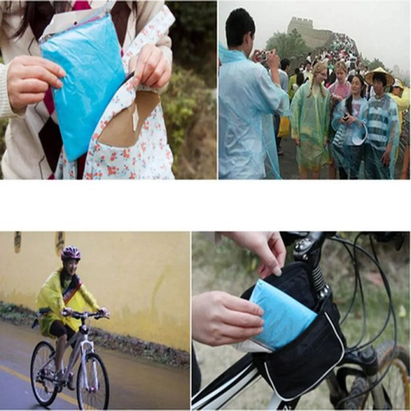 5-50pcs Disposable Waterproof Raincoat Outdoor Hiking Mountain Travel Emergency Transparent Portable Adult Poncho Rain