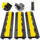 VEVOR Cable Protector Ramp Wire Cable Cover Cord Guard 2 Channels Rubber + PVC 11000LBS Speed Bump Parking Lots Driveway Traffic