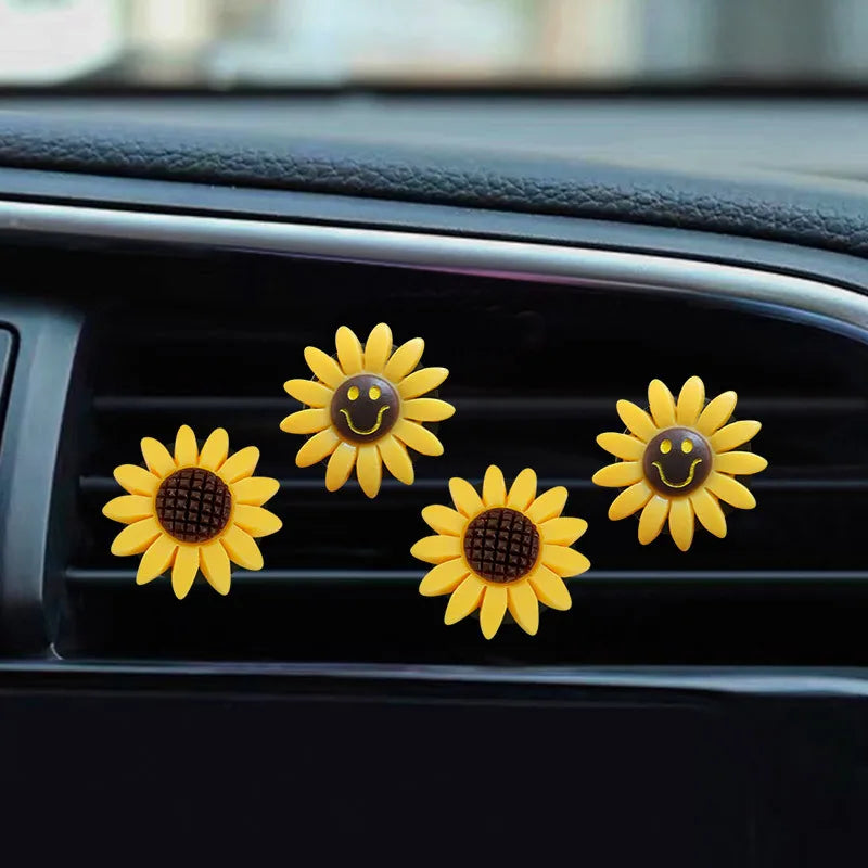 Car Fashion Multiflora Sunflower Car Air Outlet Fragrant Perfume Clip Air Freshener Diffuser Car Accessories Interior Decoration