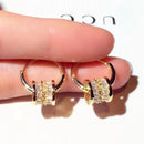 2023 New Designer Earrings Round Super Shiny Zircon Earrings Charming Luxury Women's Jewelry Cute Girl Gift Christmas Gift