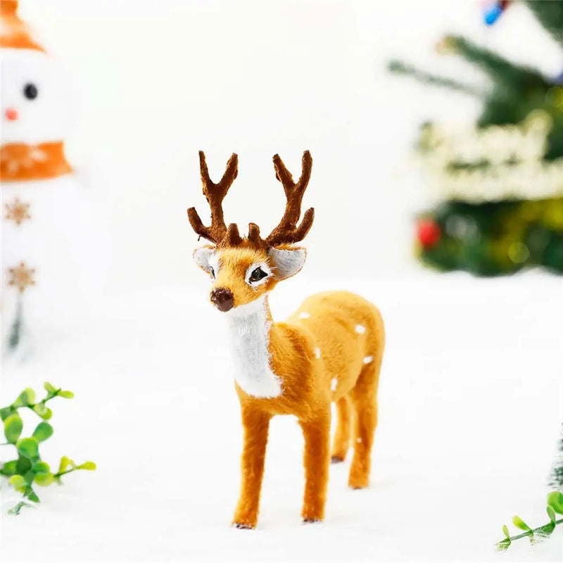 Reindeer Christmas Deer Xmas Elk Plush Simulation Christmas Decorations For Home Merry Christmas New Year Ornament