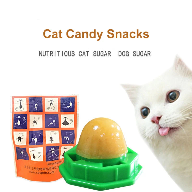 Healthy Cat Catnip Ball Nutrition Candy Fixed pets Snacks Licking Sugar Vitamin Gel Energy Ball Snack Toys Kittens Help Digestio