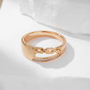 Kinel Unique 585 Roségold Farbe Kreuz Große Ringe für Frauen Mode Funkelnder Natürlicher Zirkon Modern Hochzeit Party Alltag Schmuck