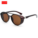 KLASSNUM Steampunk Sunglasses Men Vintage Round Glasses Steam Punk Sun Glasses Women Brand Designer Black Shades 2024 New In