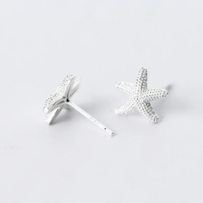 TrustDavis 100% 925 Sterling Silver Star Starfish Stud Earrings Women's Fashion Jewelry 925 Factory Wholesale Lots DS495