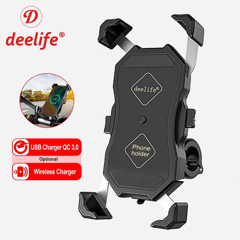 Deelife Motorcycle Phone Holder Wireless Charging for Moto Support Telephone Mount Mobile Stand Cellphone Bracket