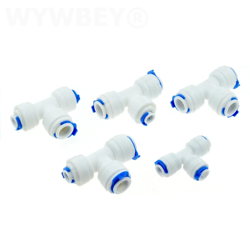 Reverse Osmosis Quick Coupling 1/4 3/8 Hose Connection Tee Y Connector 2 Way Equal Elbow Straight RO Water Plastic Pipe Fitting