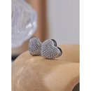 Yhpup Fashion Shiny Cubic Zirconia Love Double Face Heart Earrings High Quality Stainless Steel Charm Luxury Sweet Jewelry Gift