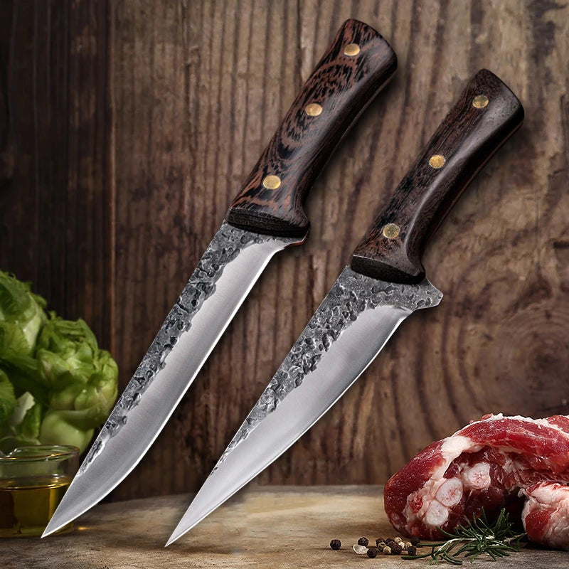 Forged Boning Knife Cleaver Meat Butcher Slaughter Knife Bone Meat Fish Sushi Kitchen Knife Fruit Vegetables Cooking Tools