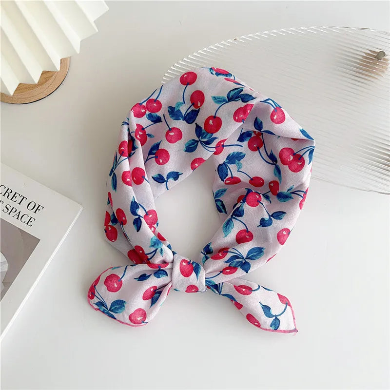 Approx 55cm Cotton Linen Square Scarf Neckerchief Spring Autumn Scarves Neck Scarf Turban Bandanas Headband Decoration for Women