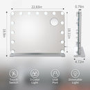 The Studio Circle | 15-Bulb Hollywood Vanity Mirror with Dimmable 3-Color LED Lighting