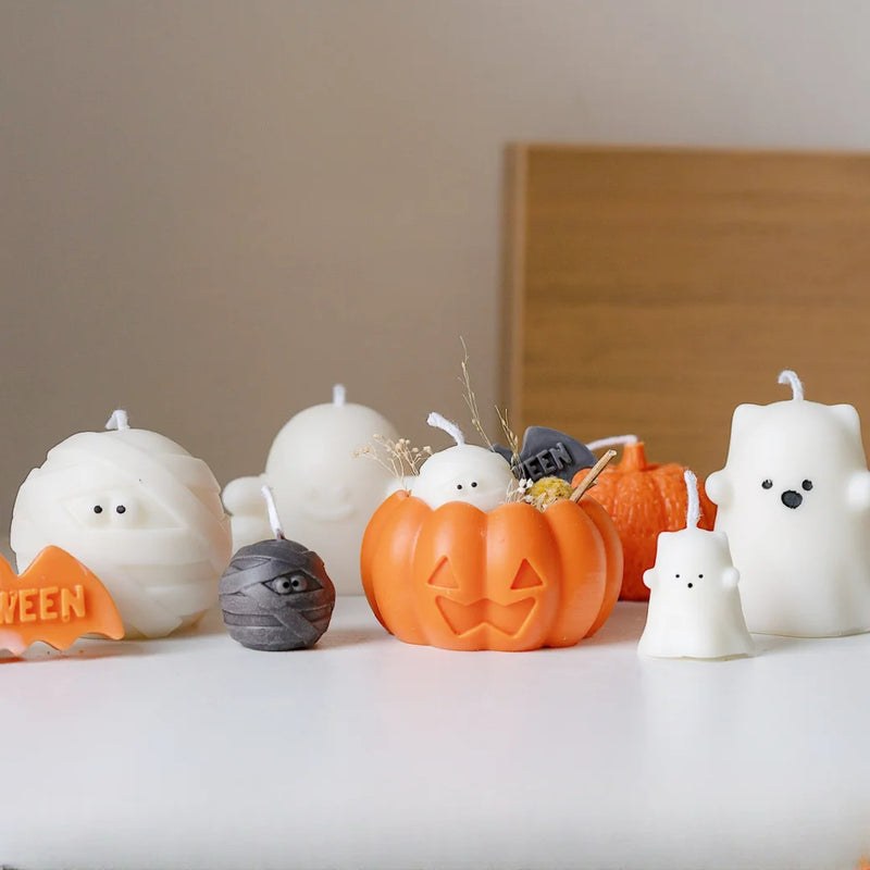 New Halloween Candle Mold Pumpkin Ghost Silicone Mold DIY Handmade Candle Mold Food Grade Halloween Candy Chocolate Mold