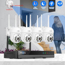 Hiseeu 3/5MP WiFi Security Surveillance Camera System Kit Motion Tracking Color Night Vision 16CH NVR Wireless CCTV Cameras Set