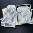 2 Pieces Print Sleepwear Faux Silk Satin Nightwear Pyjamas Fashion Casual Pajama Women Shorts Pajamas Set Ink Painting Outfits