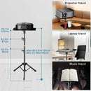 Projector Tripod Stand Laptop Adjustable Height 23 to 63" DJ Mixer Standing Desk Outdoor Computer Desk Stand with Tray 90-145CM