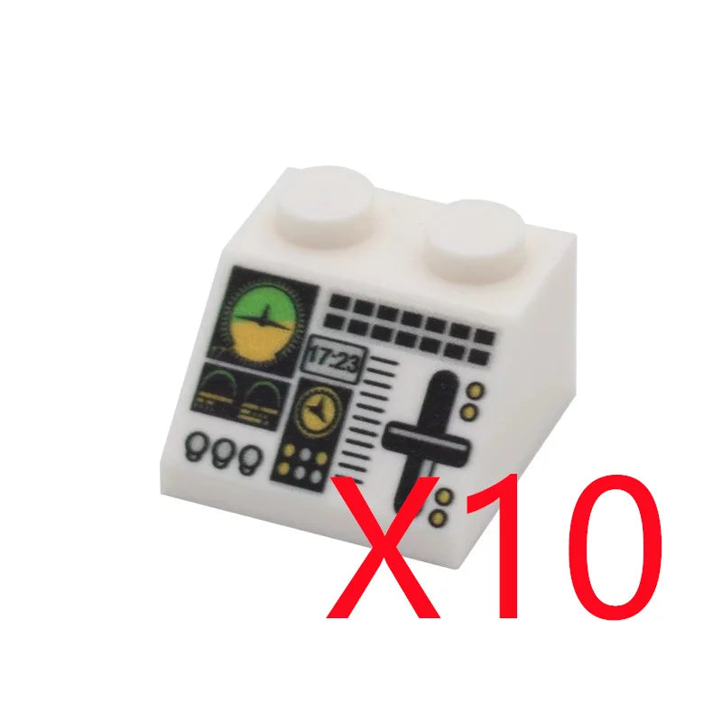 MOC City Building Blocks Character Accessories Mini Brick Audio Computer Brick Control Center Radar Keyboard Pattern Toy K037