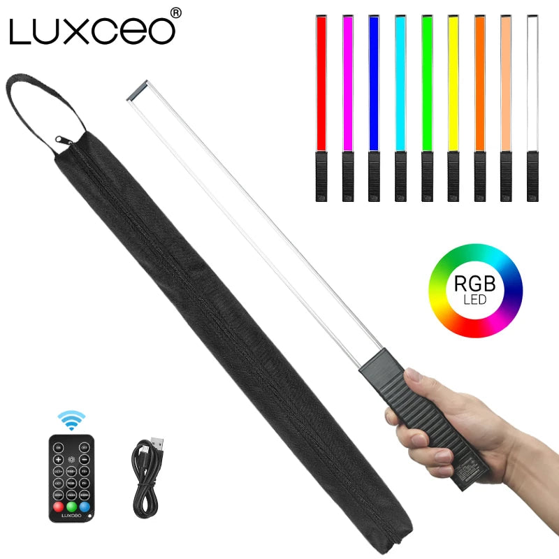 LUXCEO Q508A Handheld RGB Video Tube Light LED Stick 3000K-6000K CRI 95+ Photography Studio Colorful Light Wand For Youtube Vlog