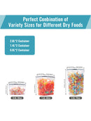 6pcs Closed food storage containers with LIDS, plastic kitchen pantry organization and storage, dry cargo containers for cookies