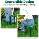 2-in-1 Garden Knee Bench Seat Portable with Tool Pouch Foldable Gardening Stool EVA Pad Ideal Outdoor Gardening and Yard Work