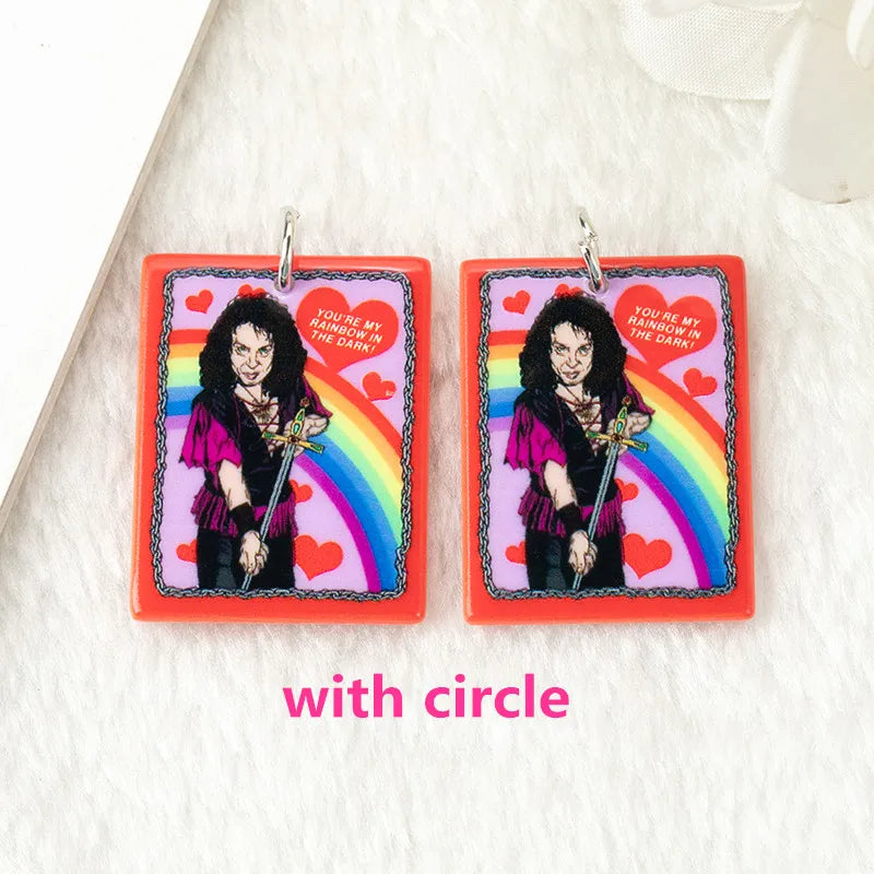 10Pcs Halloween Charms Two Side Print Acrylic Creative Pendant For Necklace  Keychain Diy Making