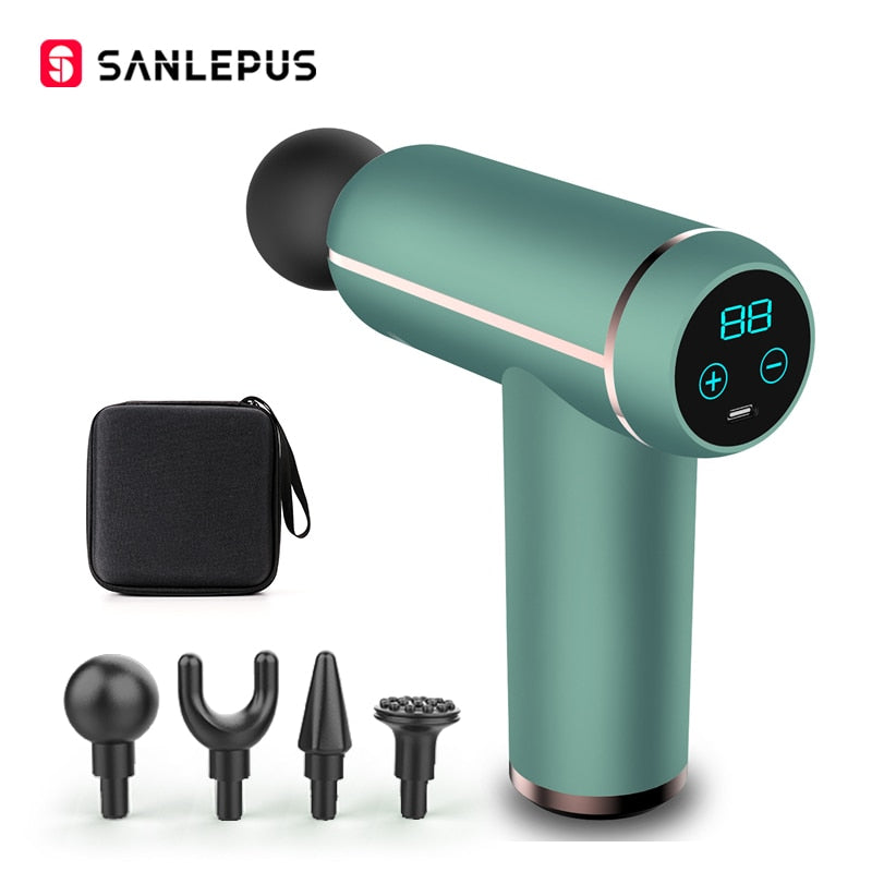 SANLEPUS Portable LCD Massage Gun For Body Neck Back Electric Percussion Massager Deep Tissue Muscle Relaxation Fitness Slimming