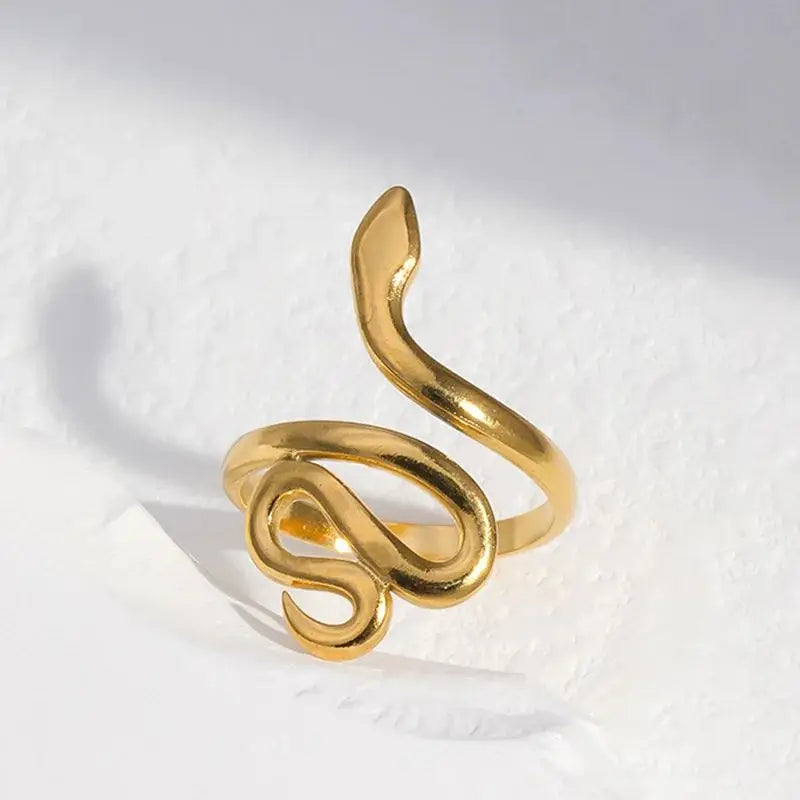 Stainless Steel Snake Rings For Women Men Gold Color Open Adjustable Ring Vintage Gothic Aesthetic Jewelry Gifts anillos mujer