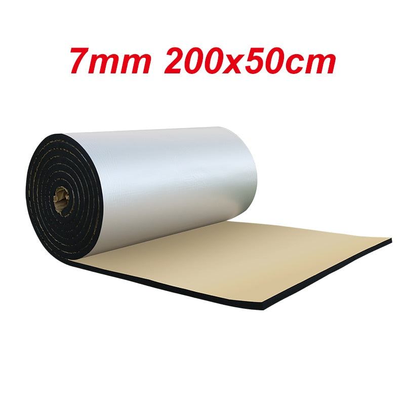 200*50cm 5/7/10mm Car Sound Mat Proofing Deadener Heat Noise Insulation Deadening Mat Hood Closed Cell Foam Accessories