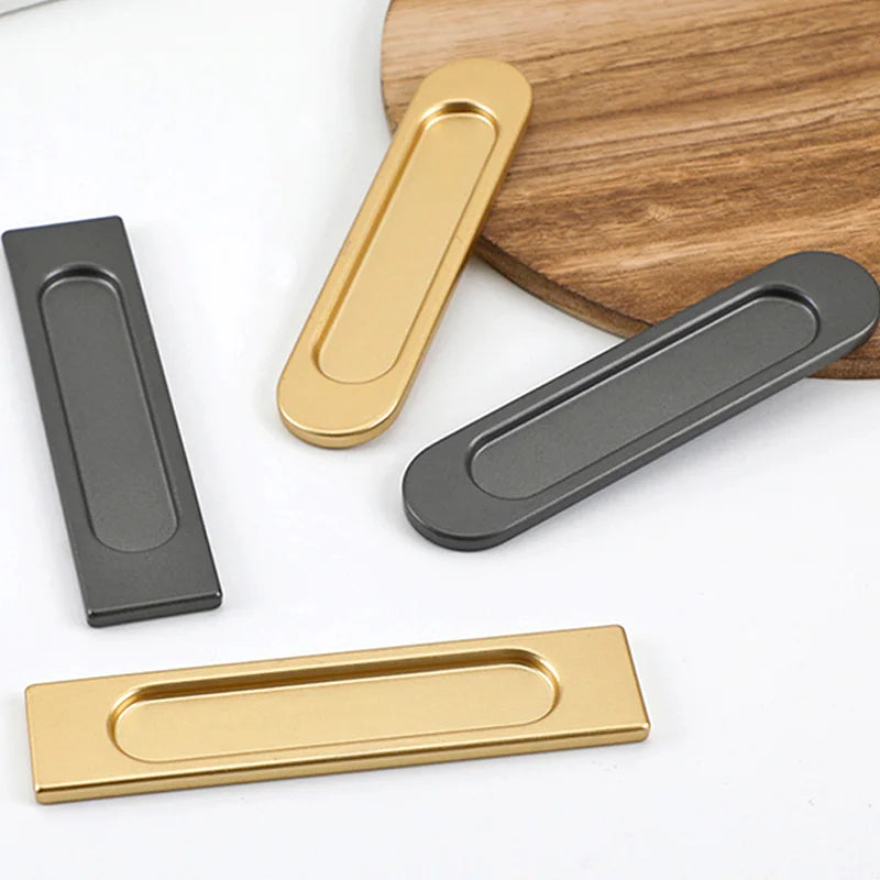 Upscale Sliding Door Handle With Double-sided Tape Kitchen Door Wardrobe Pulls Aluminum Alloy Punch Free Auxiliary Knob