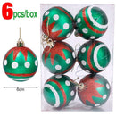 6cm Weihnachtsbaumkugel Bunte bemalte Kugeln Hängende Anhänger Ornamente Weihnachten Neujahr Party Heimdekoration Zubehör