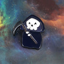 Cartoon Sickle Death Skeleton Pin Brooch Black Cloak Death Skull  Button Enamel for Women Men Hat Bag Clothes Lapel Pin Brosche