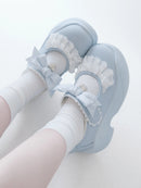 Spring Rilei Gururu Original Sweet Girl Single Shoes Shallow Mouth Spring/summer Lolita Girl Lace Bow Sports Shoes