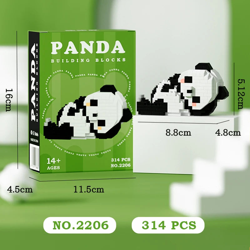 Creative Chinese Giant Panda Building Blocks Flowers Cute Puzzle Assembled Children’s Birthday Gift Casual Assembled Toy