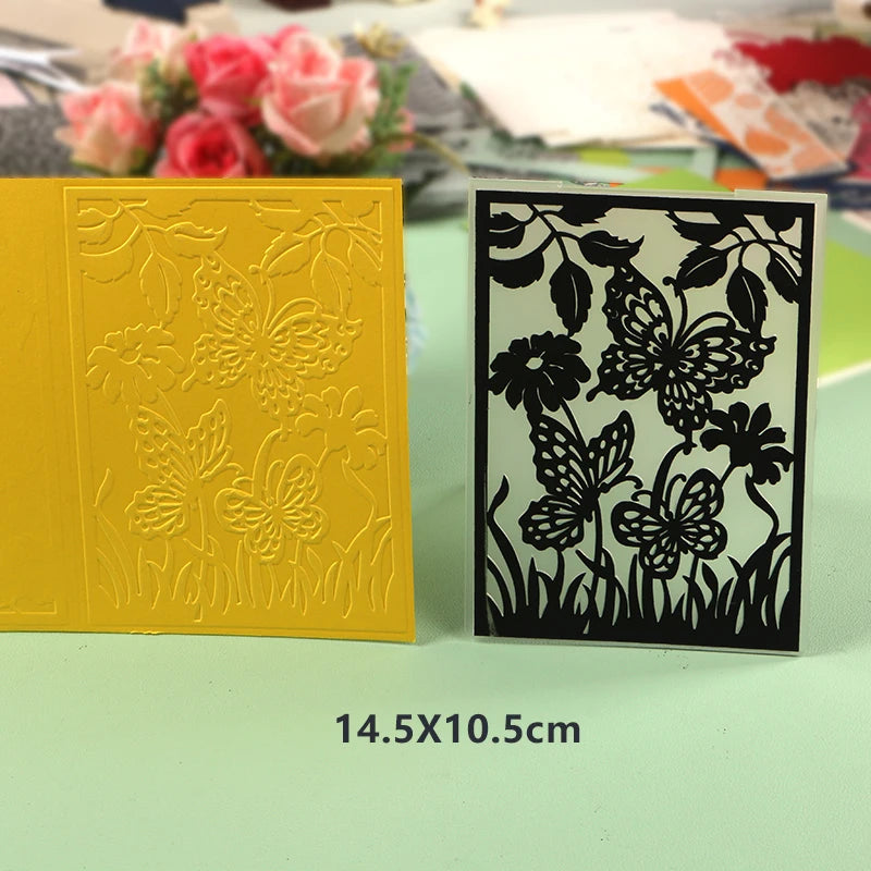 DUOFEN Crafts plastic embossing folder collection 2 paper embossing flower mold Christmas Birthday Easter day wedding
