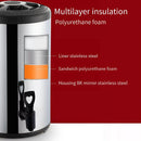 Stainless Steel Double-Layer Container 6L/8L with Faucet Beverage Dispenser Milk Tea Buckets Ideal for Water Milk Tea and Coffee