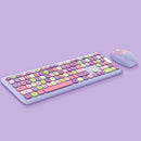 Small Fresh Macaron Color Wireless Keyboard and Mouse Set Girls Lovely Chocolate Silent Infinite Color Keyboard