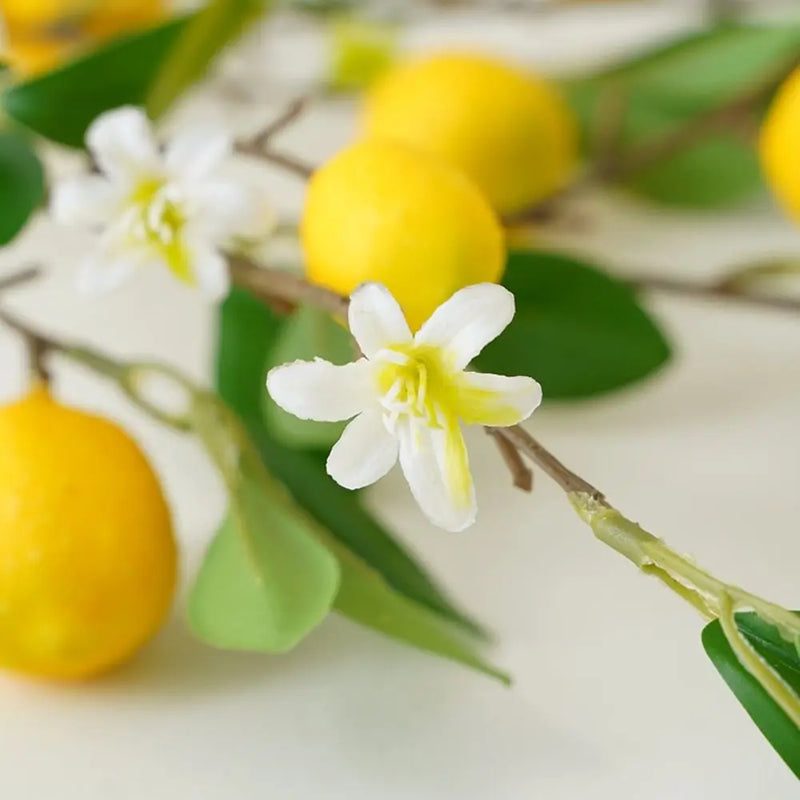 Simulation Fresh Lemon Fruit Artificial Flower Lemon Branch European Style Natural Green Plants Hotels Restaurant Decoration