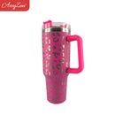 40 oz Tumbler With Handle Stainless Steel Thermos Water Bottle Travel Camping Coffee Thermos Mug Water Bottles Free Shipping