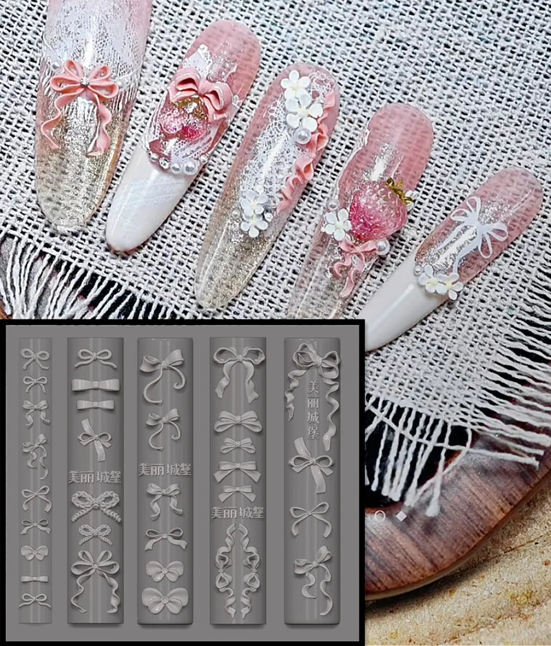 1Pc Cream Skirt Lace Heart  3D Acrylic Mold Nail Art Decorations  DIY Design Silicone Decorated  Nail Art Templates Nails  Mold